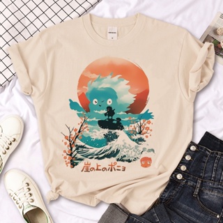 Ponyo เสื้อยืด ลายการ์ตูนมังงะ แฟชั่นฤดูร้อน สไตล์ฮาราจูกุ สําหรับผู้หญิง 2000s