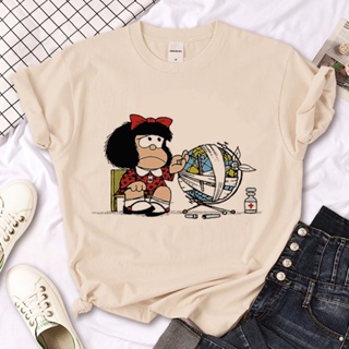 เสื้อยืด พิมพ์ลายมังงะ Mafalda สไตล์ญี่ปุ่น แฟชั่นสตรีท สําหรับผู้หญิง