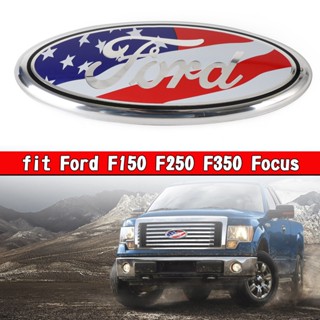 กระจังหน้าธงชาติสหรัฐฯหลากสีและสัญลักษณ์ Bowtie ประตูท้ายสำหรับ Ford F150 F250 Focus