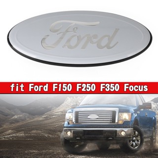 กระจังหน้าและกระจังหน้ากระจังหน้าโครเมียมสีขาว สัญลักษณ์วงรี Bowtie Fit Ford F150 F250 Focus