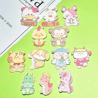เข็มกลัดอะคริลิค ลายการ์ตูนสัตว์น่ารัก 12 ราศี