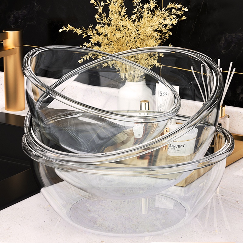 Jujiajia อ่างล้างหน้า พลาสติกใส แบบหนา และลึก ของใช้ในครัวเรือน