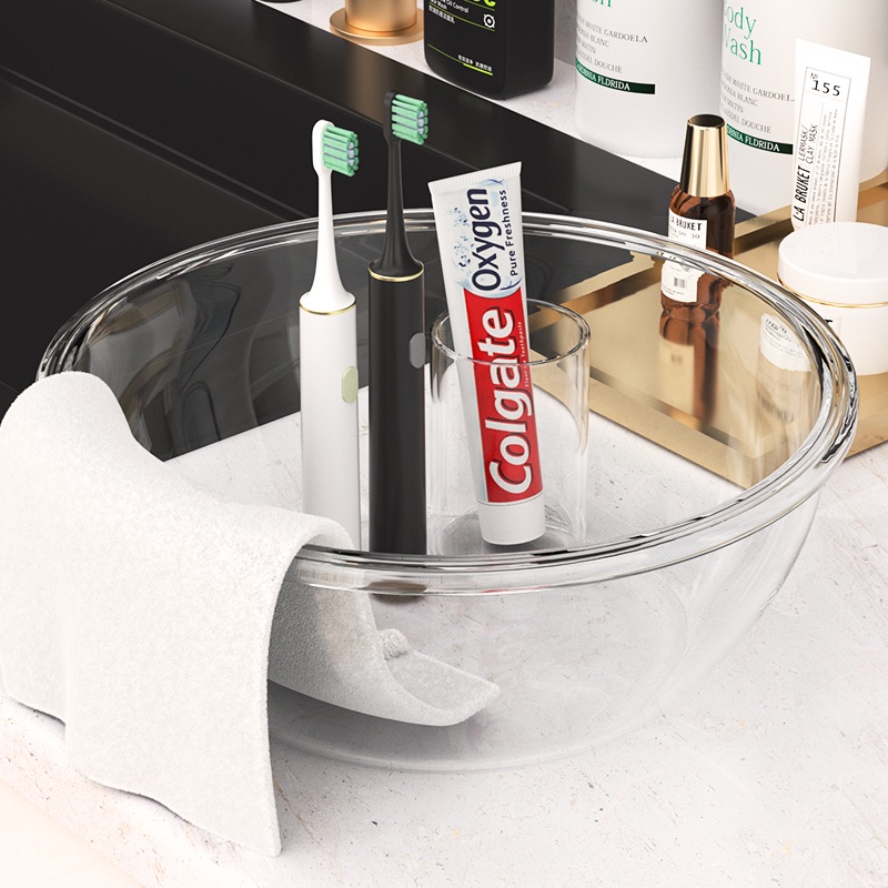 Jujiajia อ่างล้างหน้า พลาสติกใส แบบหนา และลึก ของใช้ในครัวเรือน - รูปที่ 3