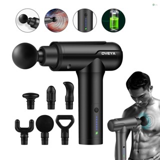 [Ready Stock]OVEYA Massage  With 6 Heads Handheld Muscle Therapy Massager Body Deep Tissue Muscle Massager Percussion Massager for Pain Relief