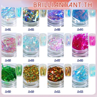 Nail Art Aurora Elf Fragments กระดาษแก้วที่ไม่สม่ำเสมอ สไตล์ญี่ปุ่น เลเซอร์ Cyber Red สติกเกอร์ ตัดฟรี bri