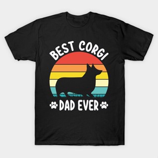 เสื้อยืด พิมพ์ลาย Best Corgi Dad Ever สไตล์วินเทจ สําหรับผู้ชาย ไซซ์ S 3XL