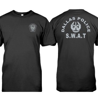 เสื้อยืด ลายตํารวจ Swat Department Dallas เพื่อความปลอดภัย สําหรับผู้ชาย S3Xl