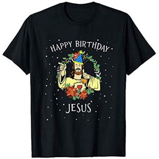 เสื้อยืด พิมพ์ลาย Merry Xmas Happy Birthday Jesus เทศกาลคริสต์มาส สําหรับผู้ชาย