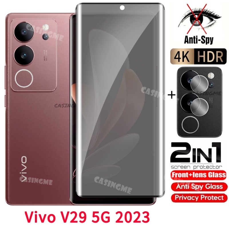 2025 Vivo V60 V70 5G Anti-Spy ความเป็นส่วนตัวโค้งคลุมทั้งหมดกระจกนิรภัยป้องกันหน้าจอฟิล์มส่วนตัวสําห