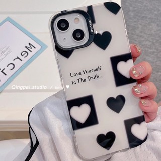 เคสโทรศัพท์มือถือ กันกระแทก ลายตัวอักษรภาษาอังกฤษ สีดํา สีขาว สําหรับ Apple Iphone 11 12 13 14 Promax