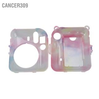 Cancer309 เคสป้องกันกล้องพร้อมสายรัดที่ถอดออกได้และกระเป๋าใส่รูปถ่ายด้านหลังสำหรับ Fuji Instax Mini 12