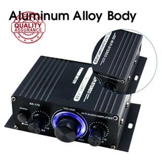 เครื่องขยายเสียงสเตอริโอดิจิทัล AK170 12V Mini 400W HIFI FM แอมป์วิทยุโฮมเธียเตอร์ T6U3