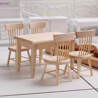 [MONT] เก้าอี้รับประทานอาหารจิ๋ว 1/12 สําหรับตกแต่งบ้านตุ๊กตา