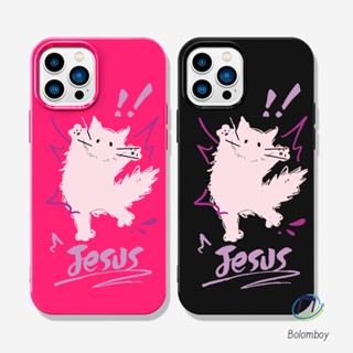 คู่เคสโทรศัพท์ สำหรับไอโฟน 11 12 13 14 15 Pro Max 7 8 Plus XR X XS MAX SE ทำให้แมวตกใจ ดำแดงอ่อนนุ่มทีพียูสีเยลลี่เปลือก