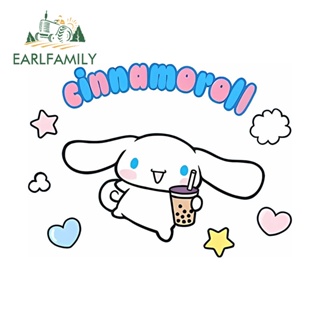 Earlfamily สติกเกอร์ ลาย Sanrio Kuromi Cinnamoroll Kawaii ขนาด 13 ซม. สําหรับตกแต่งสมุดโน้ต รถจักรยานยนต์ กระเป๋าเดินทาง แล็ปท็อป DIY