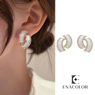 Enacolor ต่างหูคริสตัล งอได้ สวยหรู เครื่องประดับ สําหรับผู้หญิง เด็กผู้หญิง ใหม่