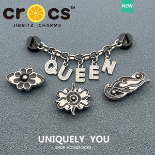 jibbitz crocs แท้ ตัวติดรองเท้า สายโซ่โลหะ ประดับเพชร สําหรับตกแต่งรองเท้า crocs Queen