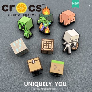 Minecraft jibbitz crocs แท้ ตัวติดรองเท้า อุปกรณ์เสริมหัวเข็มขัด 3D สําหรับตกแต่งรองเท้า