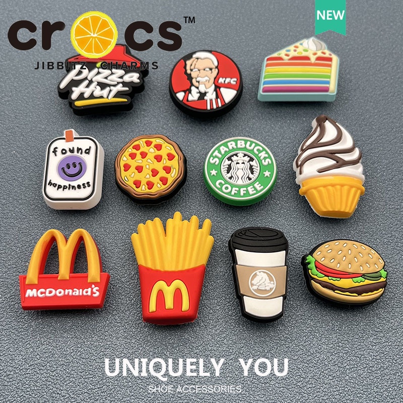 jibbitz crocs แท้ ตัวติดรองเท้า KFC McDonald's Starbucks หัวเข็มขัด ลายการ์ตูน