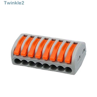 Twinkle ขั้วต่อเชื่อมสายเคเบิล 8 พอร์ต PCT-218 สีส้ม 10 ชิ้น