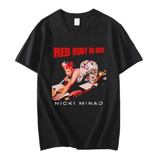 เสื้อยืด พิมพ์ลายกราฟิก Nicki Minaj อัลบั้มเพลง Ruby Da Sleeze สีแดง สไตล์วินเทจ สําหรับผู้ชาย