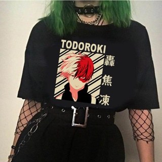 เสื้อยืด พิมพ์ลายอนิเมะ My Hero Academia Shoto Todoroki สไตล์ฮาราจูกุ สําหรับผู้หญิง 2022