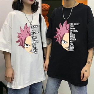 เสื้อยืดแขนสั้น พิมพ์ลายอนิเมะ Fairy Tail สไตล์ฮาราจูกุ สําหรับผู้ชาย และผู้หญิง