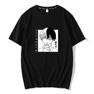 เสื้อยืด พิมพ์ลายอนิเมะ Todoroki Shoto My Hero Academia Boku No Hero Academia สไตล์ญี่ปุ่น สําหรับผู้ชาย