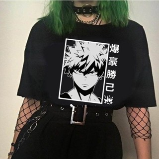 เสื้อยืด พิมพ์ลายการ์ตูนอนิเมะ My Hero Academia Bakugou สไตล์ญี่ปุ่น สตรีท สําหรับผู้ชาย