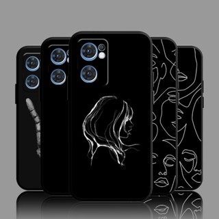 เคสโทรศัพท์ซิลิโคนยาง TPU แบบนิ่ม ลายดอกไม้ ป้องกันรอยแตก คุณภาพสูง สีดํา สําหรับ OPPO Reno 7 7pro 5g