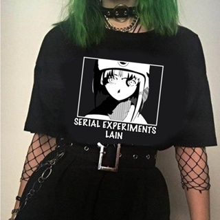 เสื้อยืด พิมพ์ลายอนิเมะ Serial Experiments Lain สไตล์ญี่ปุ่น สตรีท สําหรับผู้ชาย