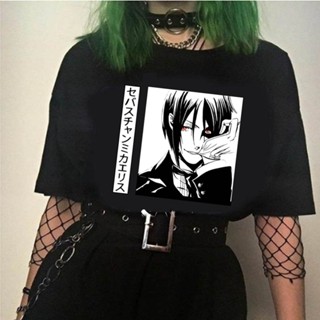 เสื้อยืด ลายการ์ตูนอนิเมะ Black Butler T Harajuku