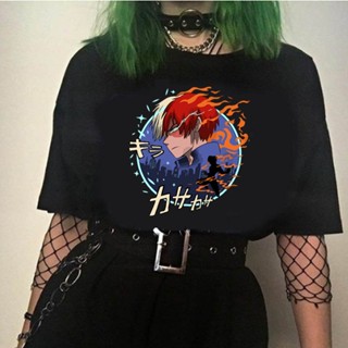 เสื้อยืด พิมพ์ลายอนิเมะ My Hero Academia Shoto Todoroki สวมใส่สบาย