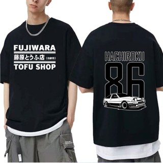 เสื้อยืด มีฮู้ด พิมพ์ลายอนิเมะ Initial D สไตล์สตรีท