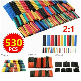 ⚡NEW 8⚡Heat Shrinkable Sleeves 127/328/530Pcs Colorful Polyolefin Heat Shrinkable Tubes