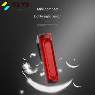 Suyo ไฟท้ายจักรยาน พลาสติก ชาร์จ Usb ไฟท้าย Led แบบพกพา สีแดง จักรยานเสือภูเขา กันน้ํา อุปกรณ์จักรยาน