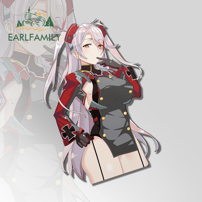 Earlfamily 13 ซม.x 8.8 ซม.สําหรับ KMS Prinz Eugen Azur Lane สติกเกอร์รถ Scratch-Proof อะนิเมะ Decals รถอุปกรณ์เสริม Trunk Windows