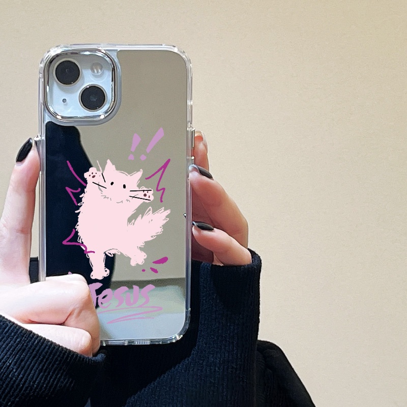 COD CASE เคส for iPhone 11 13 14 12 15 Pro Max เคสไอโฟน11 12 14 กรณีโทรศัพท์มือถือชุบกระจก แมวระเบิด