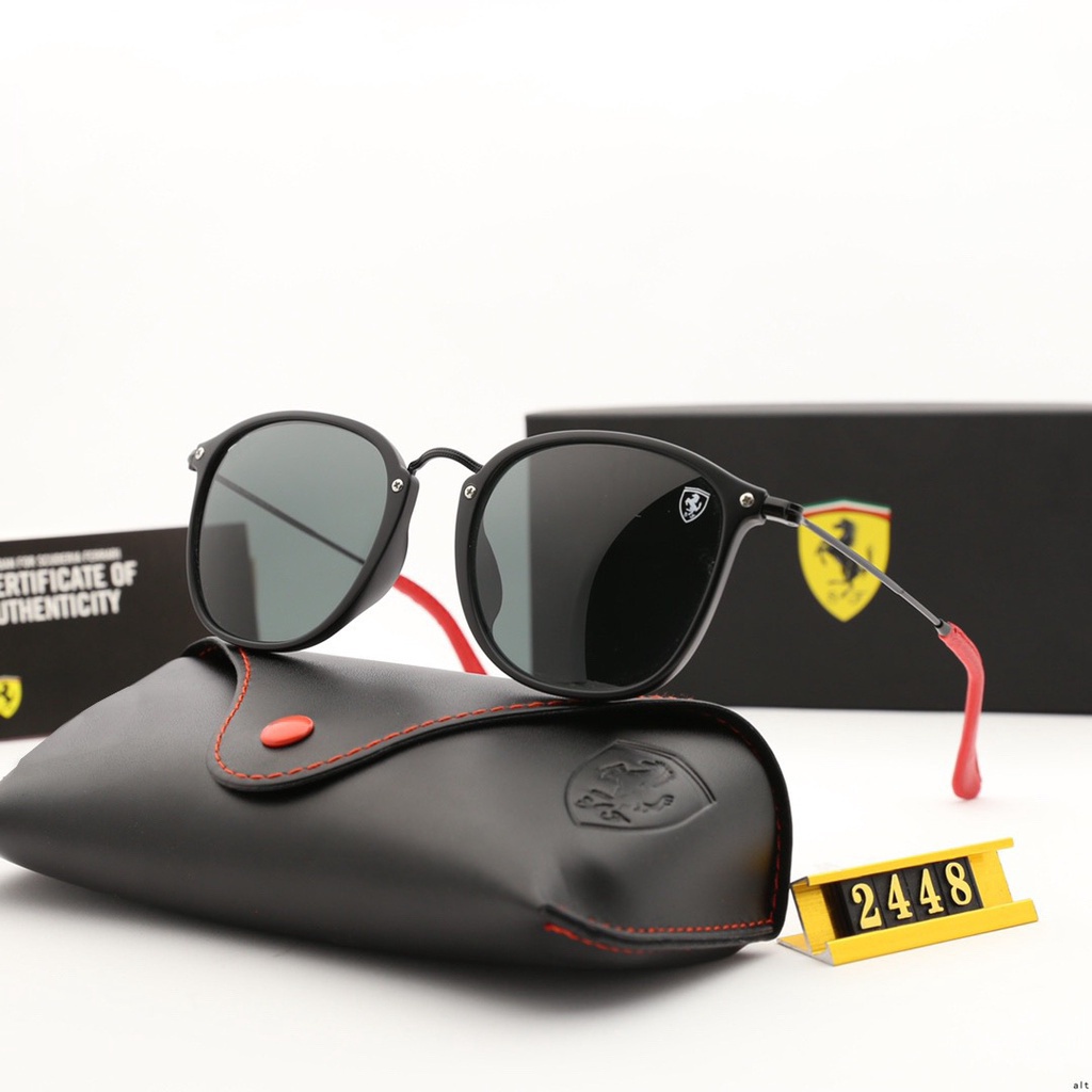 Ferrari Ray-Ban แว่นกันแดดผู้ชายคลาสสิก, การออกแบบกระจกแบรนด์, UV400ป้องกัน,