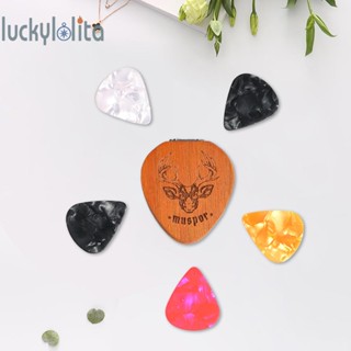 กล่องเก็บปิ๊กกีตาร์ แบบไม้ พร้อมกล่องเก็บปิ๊กกีตาร์ แบบพกพา 5 ชิ้น [luckylolita.th]