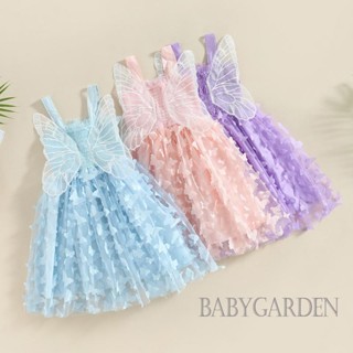 Baga-6 เดือน - 4 ปี เด็กผู้หญิง แขนกุด Tulle ปีกผีเสื้อ ชุดเจ้าหญิง