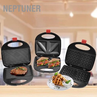 NEPTUNER Griddle ไฟฟ้าเคาน์เตอร์เครื่องทำขนมปังไฟฟ้าย่างในร่มสำหรับอาหารเช้า EU Plug 220V