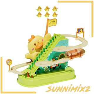 [Sunnimix2] ชุดของเล่นเป็ดสไลด์ พร้อมเสียงเพลง ประกอบง่าย สําหรับเด็กวัยหัดเดิน