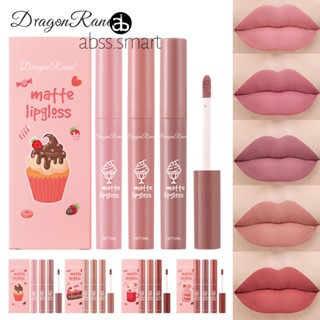 Dragon Ranee 3pcs Velvet Matte Lip Glaze Matte Waterproof Non-marking ลิปสติก Long Lasting Lip Glaze TECH3