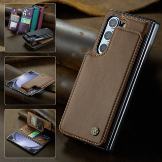 เคสโทรศัพท์มือถือหนัง ฝาพับแม่เหล็ก พร้อมช่องใส่บัตร หรูหรา สําหรับ Samsung Galaxy Z Fold 5 5G Z Fold5