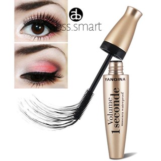 Yanqina Curling Slender Mascara สีดำกันน้ำติดทนนาน Thicken ยาว Curling Eye แต่งหน้า TECH3