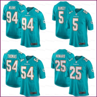 Yp2 เสื้อยืดลําลอง แขนสั้น พิมพ์ลาย NFL Miami Dolphins Game Jersey Wilkins Howard Thomas Ramsey Aqua พลัสไซซ์ PY2