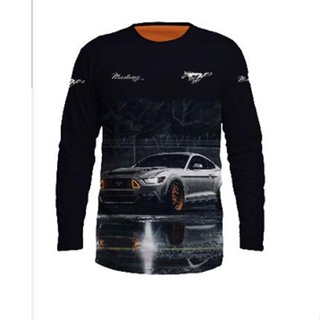 เสื้อยืดคอกลม แขนสั้น พิมพ์ลาย Ford Mustang Sublimation Baju Microfiber Jersi