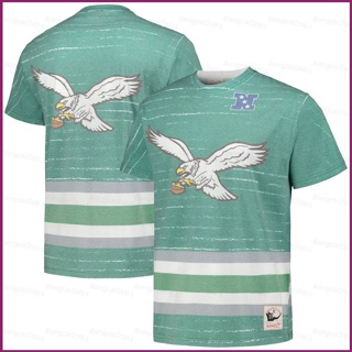 Yp2 NFL เสื้อยืดลําลอง แขนสั้น พิมพ์ลาย Philadelphia Eagles Fans Mitchell &amp; Ness พลัสไซซ์ PY2