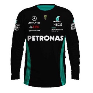 เสื้อยืดคอกลม แขนสั้น ผ้าไมโครไฟเบอร์ ลาย Mercedes Petronas Sublimation Jersi